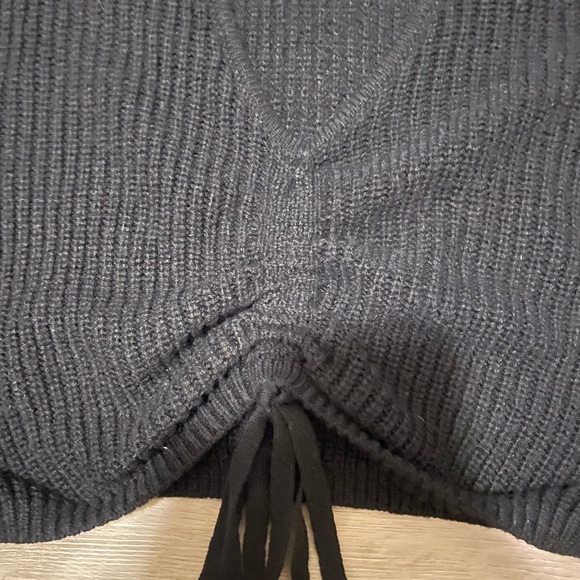 Divided Black Tie Up Knitted Sweater, XS - Picture 2 of 2